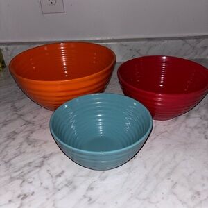 The Pioneer Woman Orange, Red, and Blue Mixing Bowls